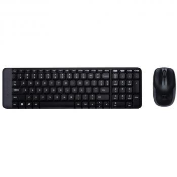 Logitech MK220 Combo de Teclado y Ratón Inalámbrico, Compacto para Windows, 2.4 GHz con Receptor USB Unifying, Batería Duradera hasta 24 Meses, Disposición QWERTY Español - Color Negro