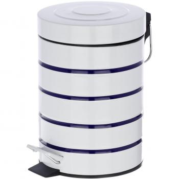 Wenko Cubo con Pedal 3 L, Acero, Blanco, 15x15x27 cm