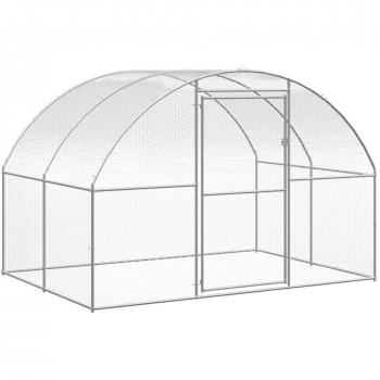 vidaXL Outdoor Chicken Coop 3x2x2 m Galvanised Steel