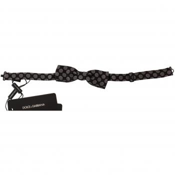 Dolce & Gabbana Brown Silk Polka Dot Jacquard Men Bow Tie Papillon