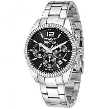 Reloj Cronógrafo Hombre Sector 240, Diámetro 41 mm, Resistente al Agua 5 ATM, Color Plata