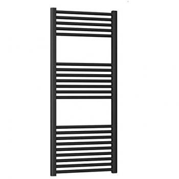 Radiador toallero hidráulico negro mate 150 x 50 cm Ercos Opera ASOPEM490005001500 H1500 L500 Z450, dimensiones 500x1500 mm, conexiones 1/2, suministr