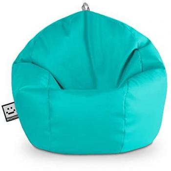 Puff Pelota Polipiel Turquesa Happers - Cómodo, Ligero y Resistente para Interior