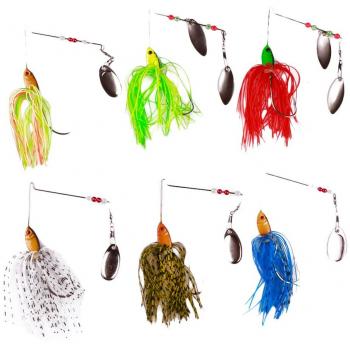 Free Fisher-6PCS Pesca Spinnerbaits señuelo de pesca con mosca para pesca Isca artificial Wobbler Spinnerbait Jig pesca de la carpa señuelos