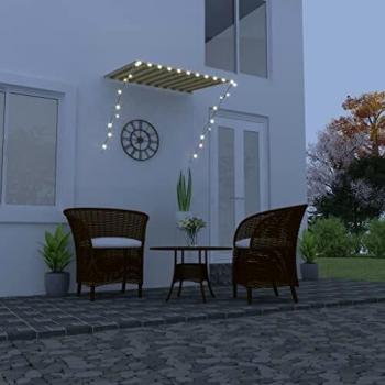 vidaXL Toldo retráctil con LED amarillo y blanco 100x150 cm