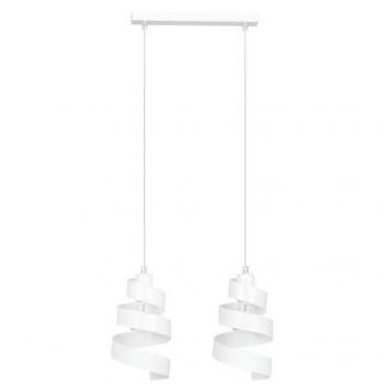 Lámpara de Suspensión Saga, Acero Blanco con Recubrimiento de Polvo, 40x100x14 cm