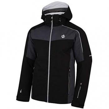 Dare 2b - Chaqueta de esquí y Snowboard para Hombre con Capucha Plegable, diseño de Manga articulada y Falda de Nieve, Impermeable, Hombre, Color Black/Ebony Grey, tamaño Medium