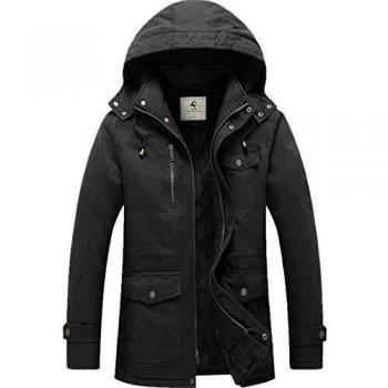 Uoiuxc Chaqueta de Invierno para Hombre Abrigo Parka a Prueba de Viento con Forro Polar