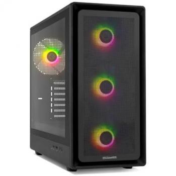 Torre Nox Hummer AERO Semitorre ATX/mATX/ITX Negra con 4 Ventiladores ARGB, Cristal Templado y USB-C