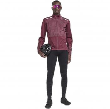 Chaqueta Craft ADV Hydro Lumen granate, talla M, impermeable, transpirable, reflectante, diseño ligero y ajustado