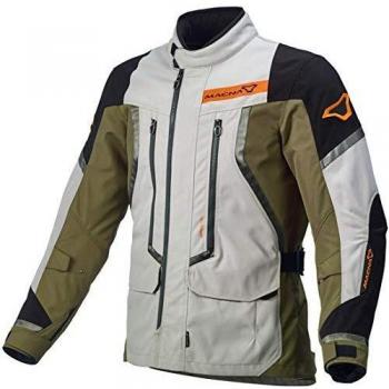 Macna Epitude Chaqueta textil para moto, gris claro/verde, S