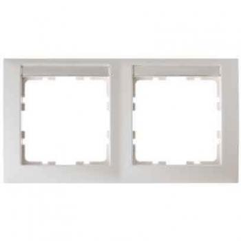 Interruptor Berker S1 con Marco Horizontal de 2 Elementos Brillo Blanco Polar 10228919