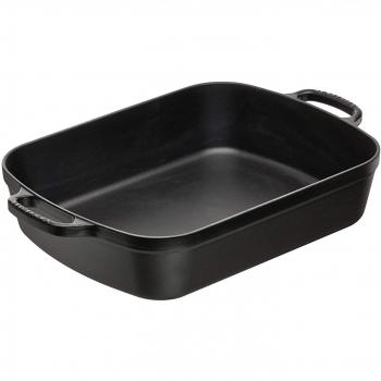 LE CREUSET - Bandeja Rectangular de Hierro colado esmaltado, 37 cm, Color Negro
