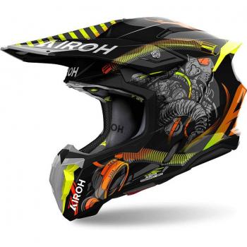 Airoh Casco de Cross Twist 3 Toxic - Negro Amarillo (S)