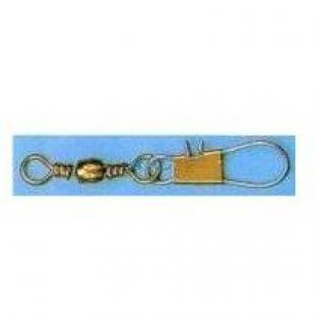 6 Emerillons Baril A Agrafe Securisee - Flashmer Emerillon Baril A Agrafe Dore - N°6-38Kg - INOX Dore