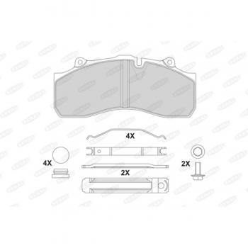Juego de pastillas de freno BERAL BCV29143TK, freno de disco, incluye 4 pastillas, fabricadas en material compuesto para mayor durabilidad y rendimiento, diseño optimizado para una mejor disipación del calor, compatible