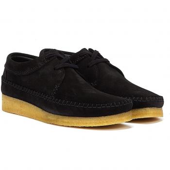 Clarks Originals Weaver Black Suede Laced Shoes for Men, Size UK 9 (US 10)