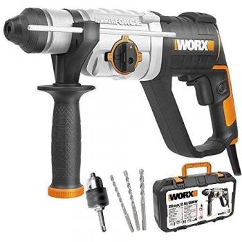Martillo SDS-Plus 3 funciones 800W 2,5 J | Worx | WX339.3 | 1.050rpm, 5.300ipm, caja de engranajes de aluminio, control de velocidad variable