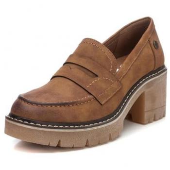 Mocasines de Mujer Refresh 172263 Camel con Tacón Ancho y Suela Flexible, Talla 37