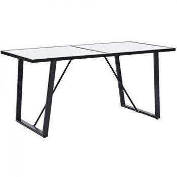 White Tempered Glass Dining Table 63x31.5x29.5 (160x80x75 cm)