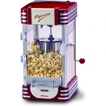 Ariete 2953, Party Time Máquina de palomitas XL, 310 W, 2.4 l, cesta antiadherente con pala mezcladora, Inoxidable/Plastico, Rojo