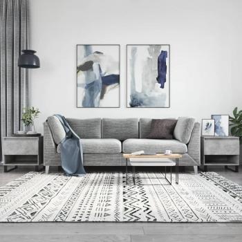 Juego de mesas de café 2 piezas en hormigón gris y madera multicapa, dimensiones 50x46x50 cm