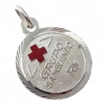 Chapa Plata Ley 925m Redonda Cruz Roja 16mm