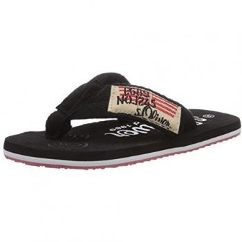 s.Oliver 47110 - Sandalias de lona para niño, color negro, talla 32