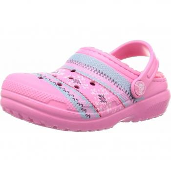 Crocs Classic Printed Lined Clog K, Zuecos Niños Unisex, Rosa