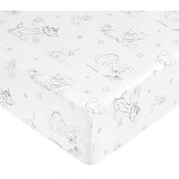 Sábana Bajera Ajustable Tom & Jerry Multicolor 100% Algodón para Cama de 105x200 cm Suave y Elástica