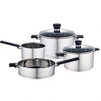 Batería de cocina 6 piezas Onyx - Acero inoxidable - Compatible con inducción - Baumalu - Gris