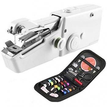 Mini Maquina de Coser, Gullen Portátil Herramienta de Puntada Rápida para Tela Ropa en Viaje Casa,Tijera, Aguja y Enhebrador Uso de Viaje y Casav