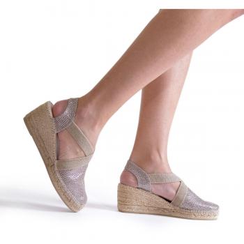 Alpargatas de cuña de mujer Toni Pons con tejido elástico y diseño valenciano
