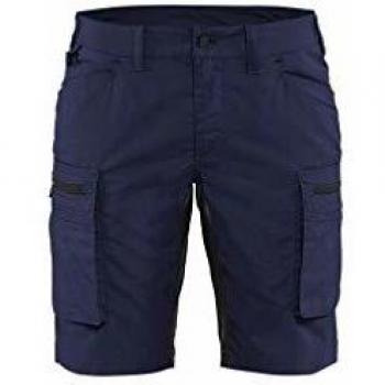 Short de Trabajo Elástico para Mujer Azul Marino/Negro Talla 50