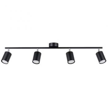 Lámpara de techo moderna Lemmi 4x GU10 negra, 100 cm, sin bombillas incluidas
