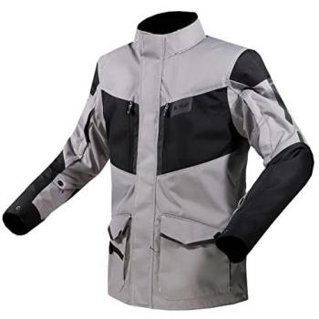Chaqueta textil LS2 Metropolis EVO para motocicleta - impermeable, protección resistente, estilo moderno, color gris azul amarillo, talla XL