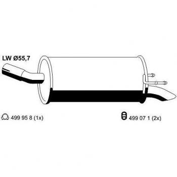 Silenciador trasero ERNST 056045 para OPEL Zafira B
