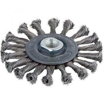 Wolfcraft 2149000 - Cepillo metálico de disco, trenzado, rosca M 14 Ø 115 x 15 mm