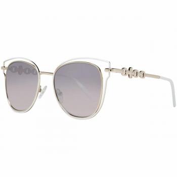 Guess Women's Cat Eye Sunglasses with Silver Mirrored Lenses, One Size, White