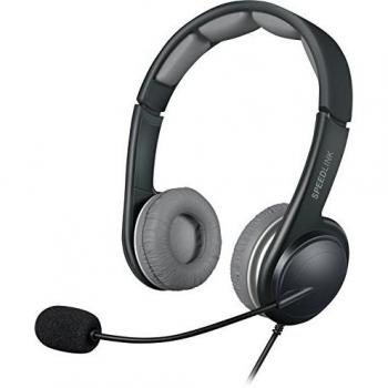 Auriculares de Diadema Cerrados Speedlink SL870002BKGY con Micro, Sonido Estéreo USB, Color Negro y Gris