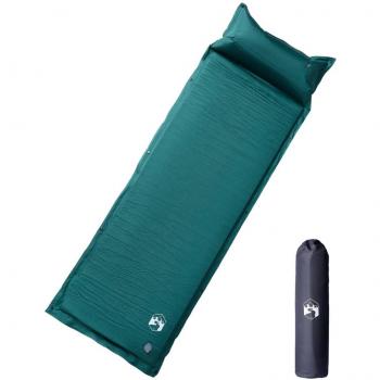 Colchón de Camping Autoinflable con Almohada 1 Persona Aire Color Azul Marino, Naranja, Turquesa y Verde
