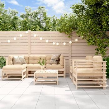 Set de Jardín 7 Piezas en Madera Maciza de Pino