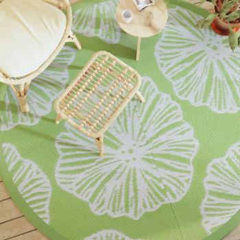 Alfombra exterior verde Ø 200 cm en PP
