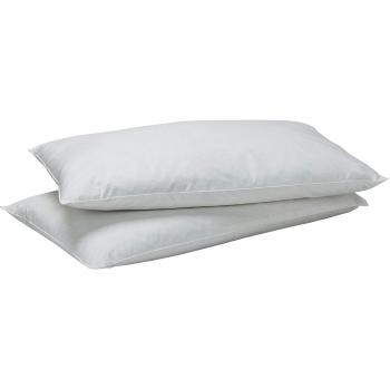 Almohada de Pluma Pikolin Home 30% Duvet con Funda de Algodón Lavable - Pack de 2, Baja Firmeza, 45x70 cm