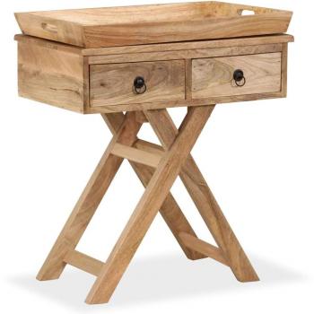 Mesa auxiliar de madera maciza de mango 65x40x76 cm Día y Noche