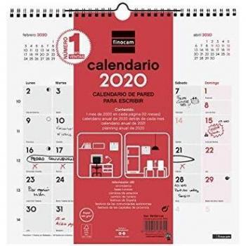 Finocam - Calendario de pared 2020 Escribir español