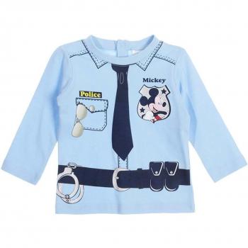 Tee shirt manches longues bébé garçon Mickey trompe-oeil Policier de 6 à 23mois