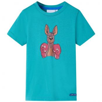 Camiseta infantil de manga corta color verde menta oscuro 116