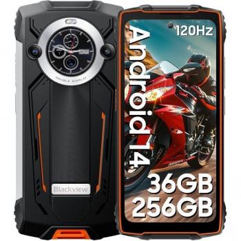 Smartphone Blackview BV8200 36GB RAM 256GB ROM Android 14 Resistente Doble Pantalla 6.5 NFC Batería 8800mAh Naranja