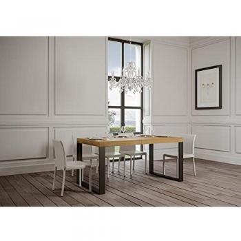 Mesa Extensible 90x180/284 cm Tecno Premium Roble Natural Estructura Antracita